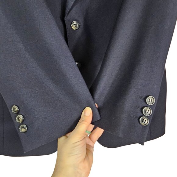 VTG Yves Saint Laurent Mens Navy Blazer Jacket Sz 40R Wool Mohair Quiet Luxury - Picture 3 of 15